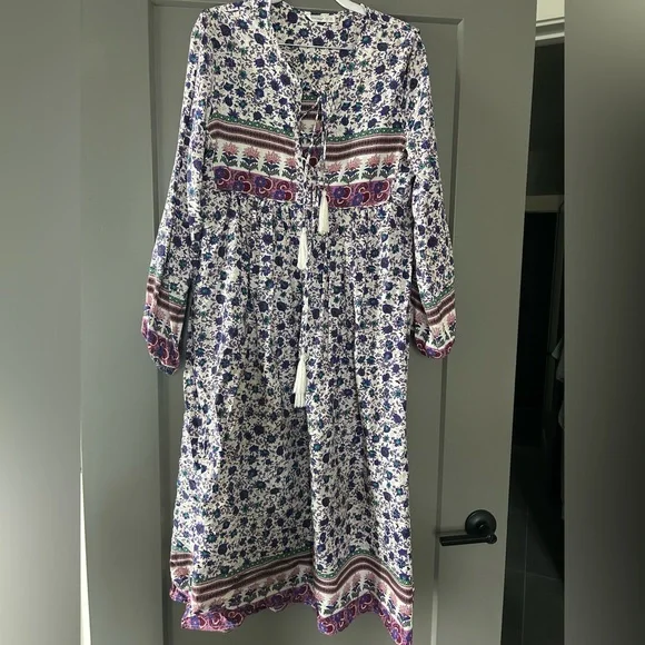 R. Vivimos Women’s Long Sleeves Floral Print Retro - Picture 1 of 3